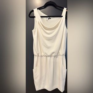 White theory cowl neck dress